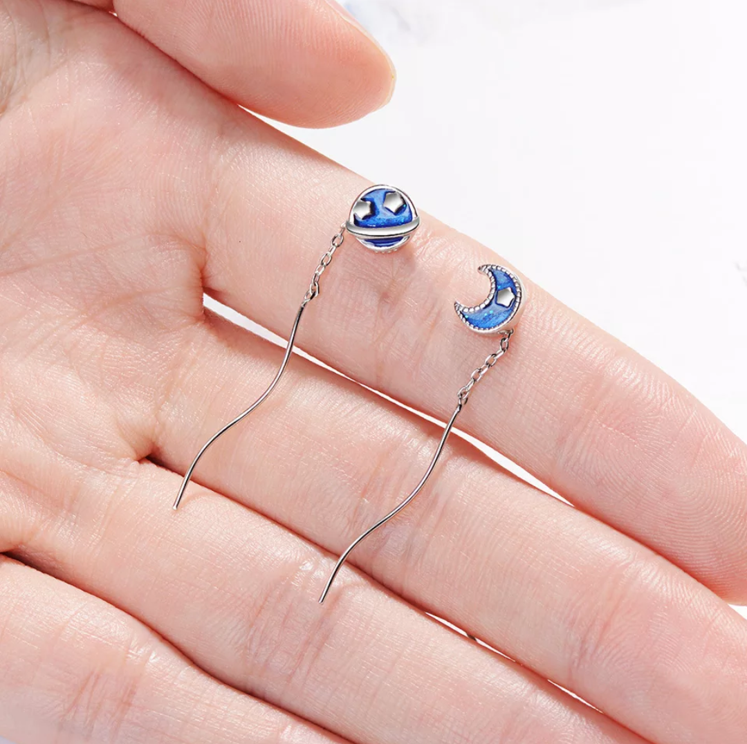 Orecchini A Perno In Argento Sterling Planet, Orecchini A Perno Saturno Orecchini 955323