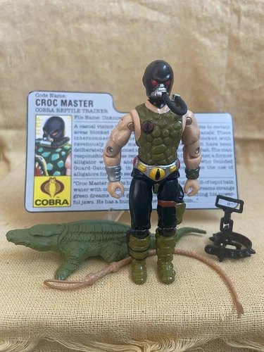 GI Joe 1987 Croc Master V1 Hasbro 100% Complete w/ Nice File Card LOT #2 Read