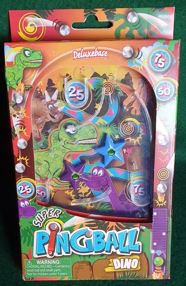 NEW! PINGBALL DINO FROM DELUXEBASE - HANDHELD, DINOSAUR THEMED PINBALL GAME