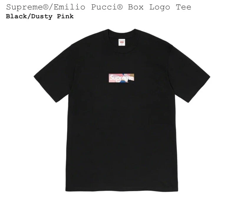 Chemise logo Supreme Emilio Pucci boîte taille moyenne noire/rose poussiéreuse