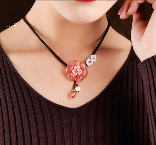 2230030 Traditional handmade Watermelon crystal flower Girls Clavicle Necklace - Picture 1 of 9