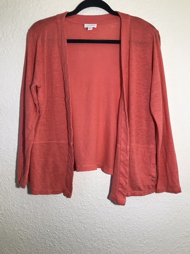 Love Linen J Jill Open Front Cardigan 
