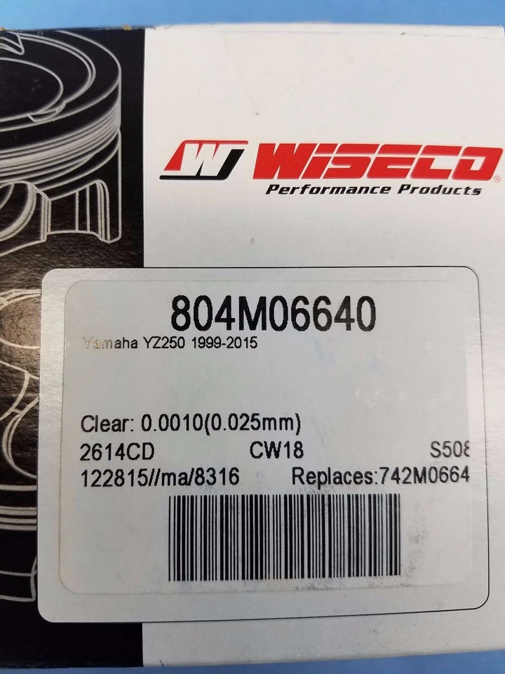 KIT PISTÓN FORJADO WISECO YAMAHA YZ250 2000-2015 YZ 250 804MO6640 742MO664 NUEVO Foto 2 de 4
