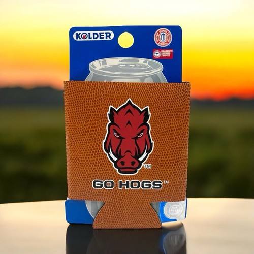 Official Arkansas Razorbacks Football "GO HOGS" Can Holder Koozie Coolie Kolder - Picture 8 of 8