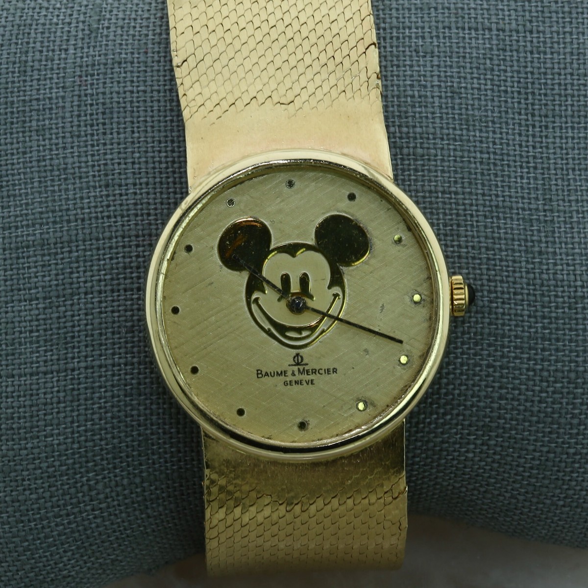 Baume Mercier Vintage Gold Mickey Mouse Watch Walt Disney