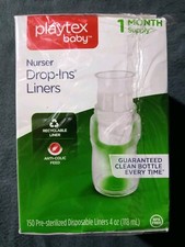 Playtex Baby Nurser Drop-Ins 150 Pre Sterilized Disposable Bottle Liners 4 oz.