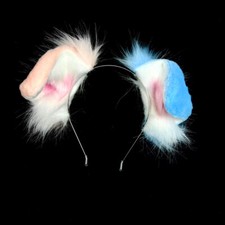 Custom Pink Blue Border Collie Shepherd Dog Ear Tail Christmas Halloween Cosplay
