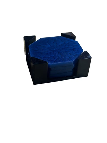 Coasters For Drinks Set Of 4 Epoxy Resin Handmade Hexagon With Coaster Holder