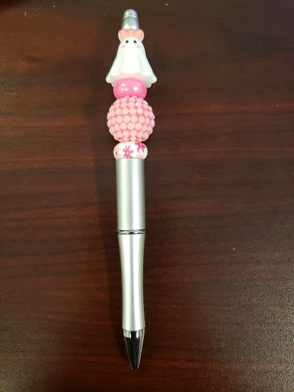 New Handmade Halloween Ghost Focal Bead Beaded Pen