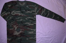 Mens Vintage BNWOT Lot of 3 Woodland Camo US Military L/S 50/50 T Shirt L USA