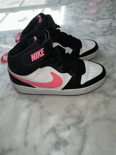 Nike Court White Hot Pink Black Borough Mid 2 Big Kid Girls Sneakers