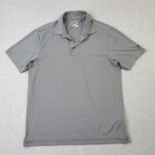 Under Armour HeatGear Polo Mens Large Gray Performance Loose Striped Shirt