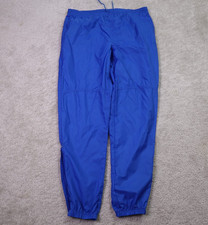 Nike Vintage Track Pants Mens Large 80s Grey Tag Ankle Zip Blue Nylon Thin