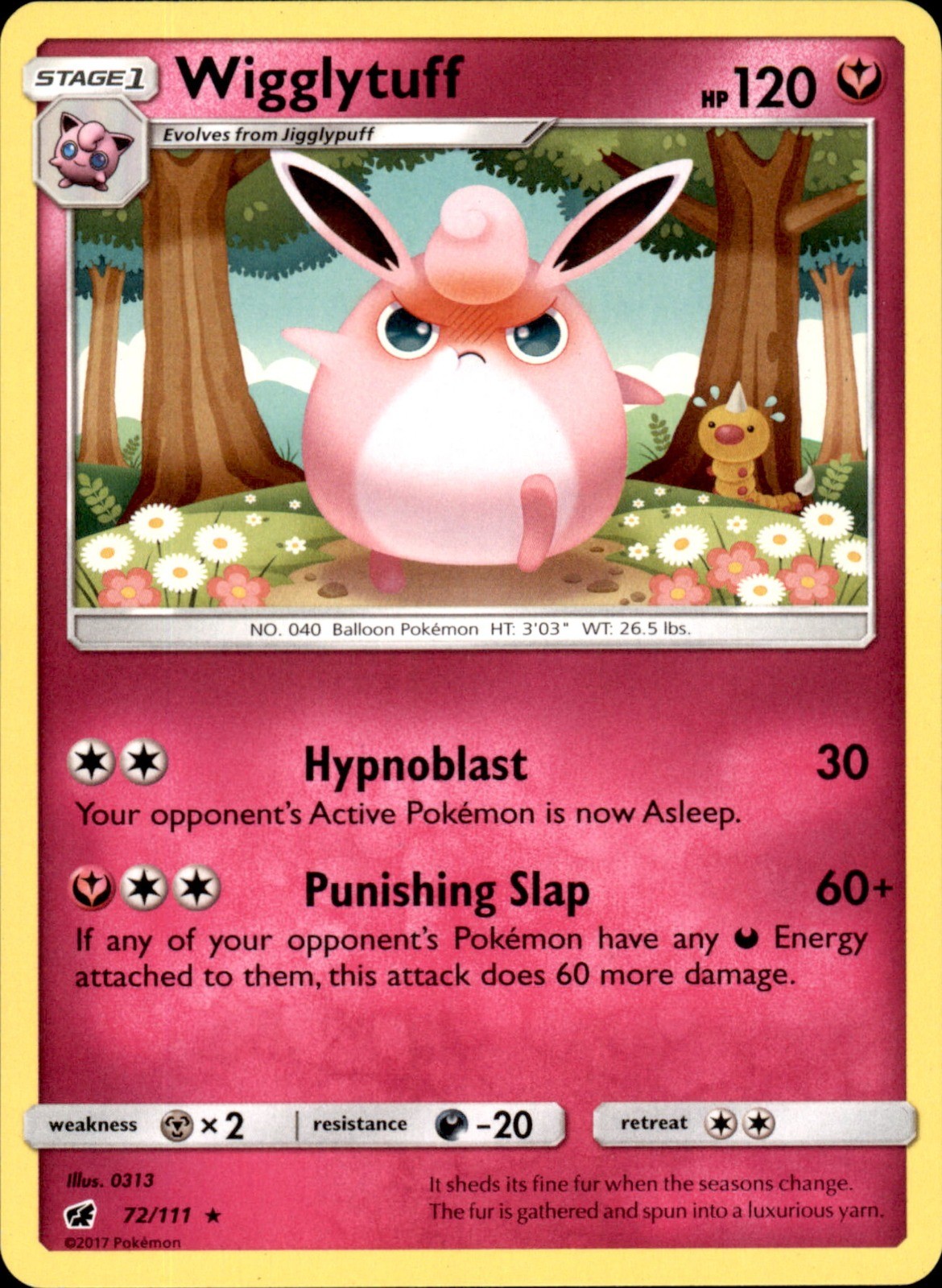 Wigglytuff 72/111 Rare - Pokemon SM - Crimson Invasion - LP