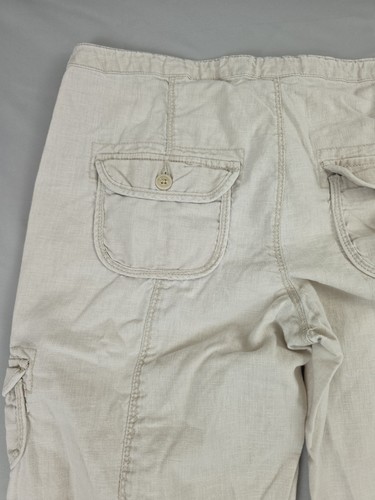 Sonoma Shorts beige Damen 6 Leinen Baumwollmischung Bermuda Cargo Taschen Kordelzug - Bild 11 von 14