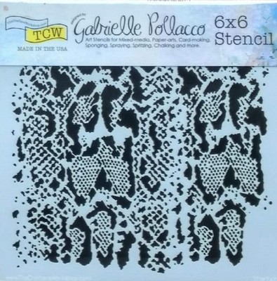 Snake Skin Stencil Reptile Animal Texture For Mixed Media Art 6'' Template