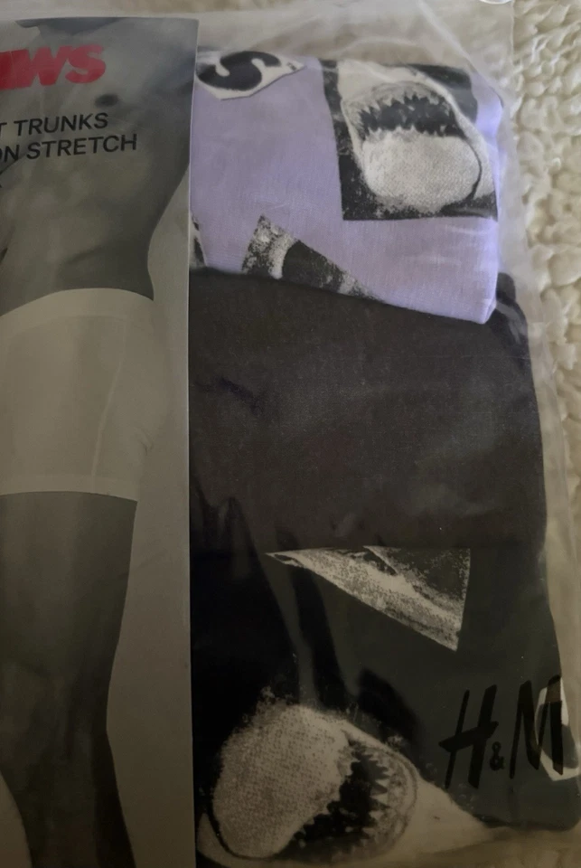 JAWS (película) - Paquete de 3 calzoncillos boxer elásticos de algodón para hombre, talla M Foto 4 de 4