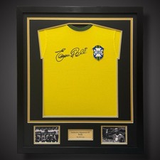Framed Edson Pele Signed Shirt Brazil Shirt  With COA Signed 20 Years Ago &pound;1005