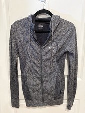 Adidas Jacket Womens Sz M Gray Full Zip Hoodie Long Sleeve Tagless Pockets