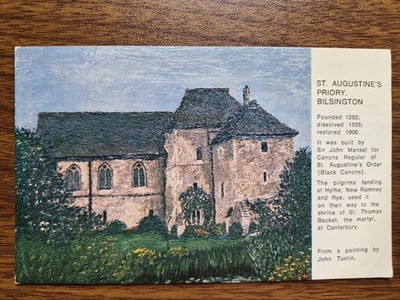 St. Augustine's Priory, Bilsington Postkarte aus einem Gemälde von John Tustin