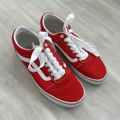 VANS Old Skool Red White Canvas Comfort Men's Sneakers Size 11