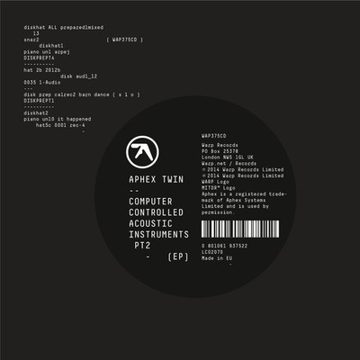 Aphex Twin 'Computer Controlled Acoustic Instruments Pt2' Warp 12 inch