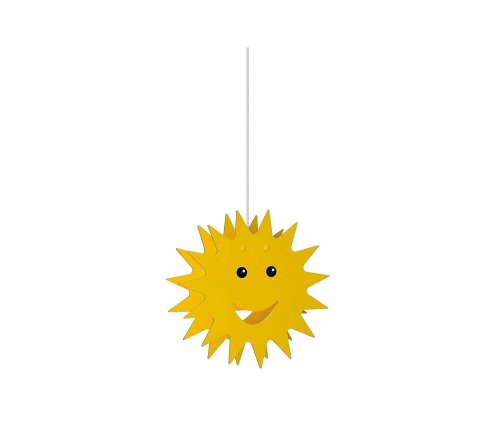 Kinderzimmerlampe Holzpendel Sonne Gelb E27 Kinderleuchte Ø 38cm - Bild 1 von 1