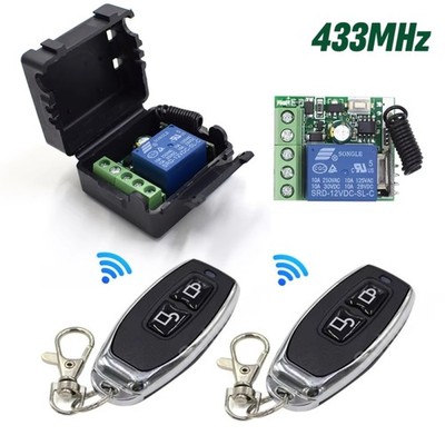 433MHz Funkfernbedienung Schalter DC 12V 1CH 10A Relais Empfänger + 2CH Sender