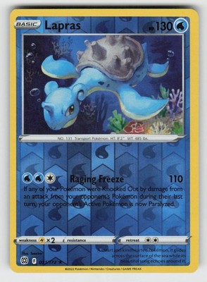 Reverse Holo Lapras 031/172 Rare Brilliant Stars Near Mint