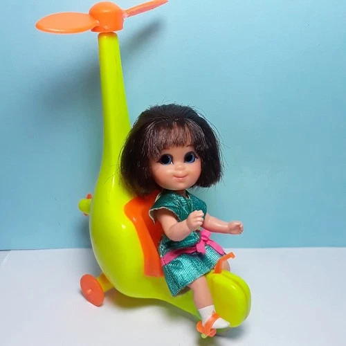 Vintage Mattel Liddle Kiddles HARRIET HELIDIDDLE Doll, Outfit, Helicopter