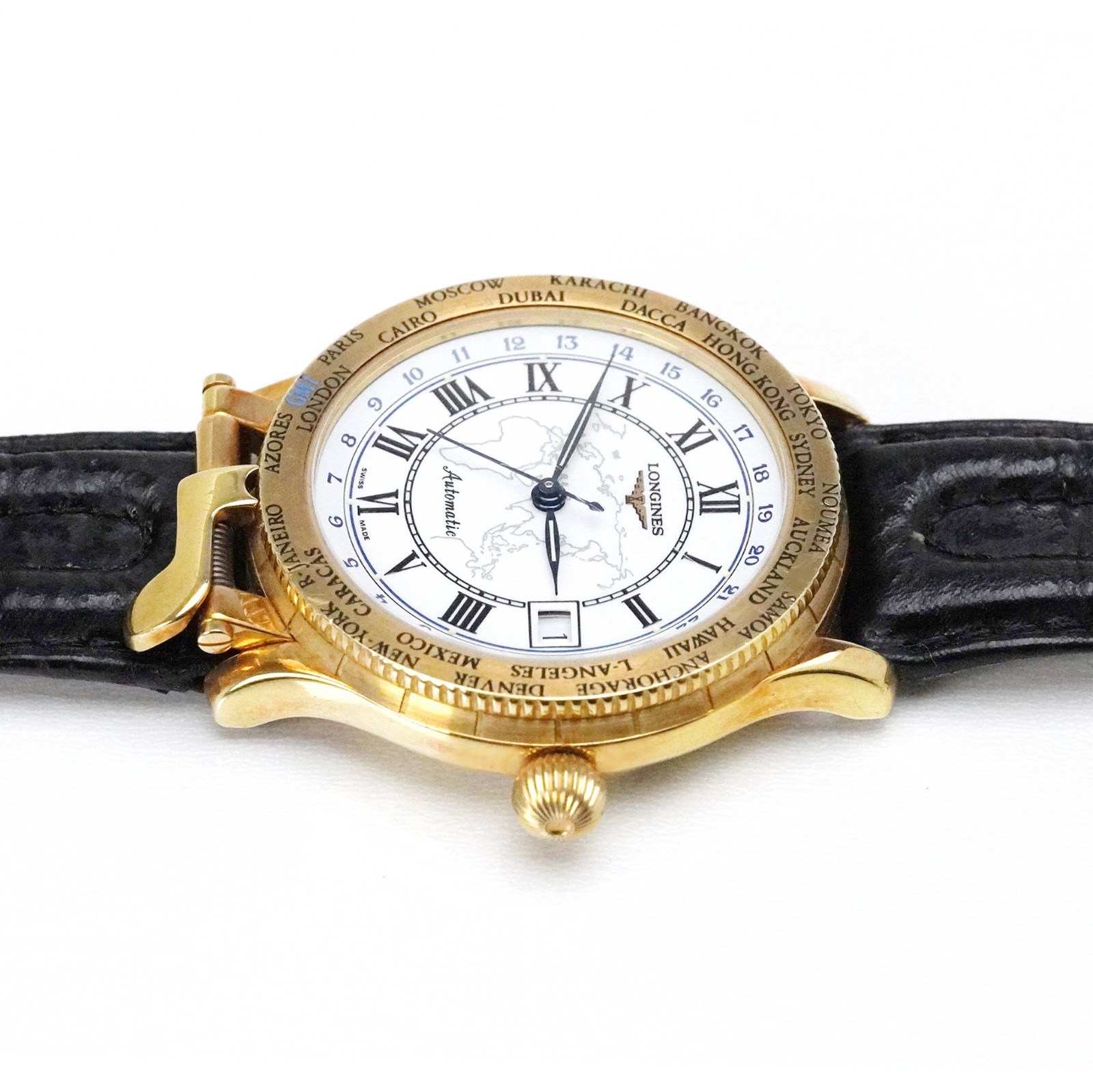 Longines The Pioneers Watch GMT L2.610.6 Limited Edition Yellow Gold Enamel Dial image 4