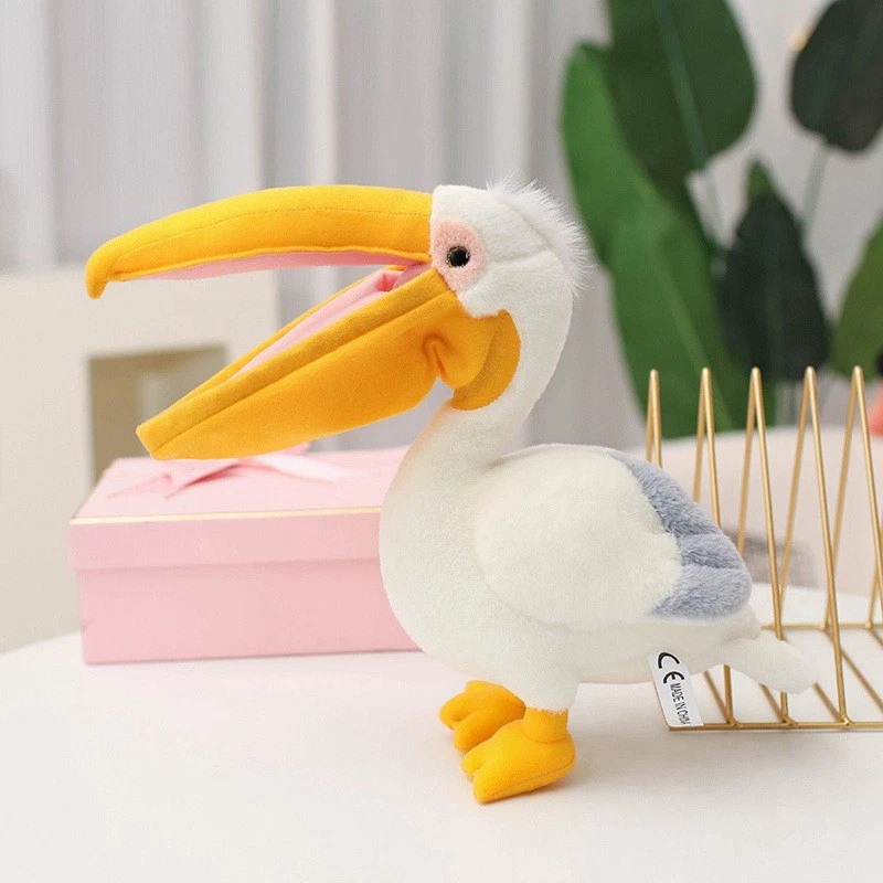 Cartoon Pelican Plush Toys Realistic White Pelican Stuffed Bird Animal Soft Doll - Image 3 of 4