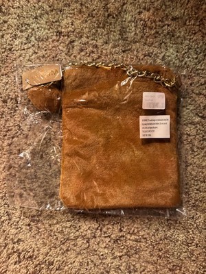 Hello 3am Fuzzy Faux Fur Rusty Camel Crossbody Bag Purse