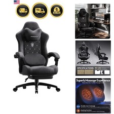 Gaming Chair with Heated Massage Lumbar Support Big and Tall Gaming Chair
