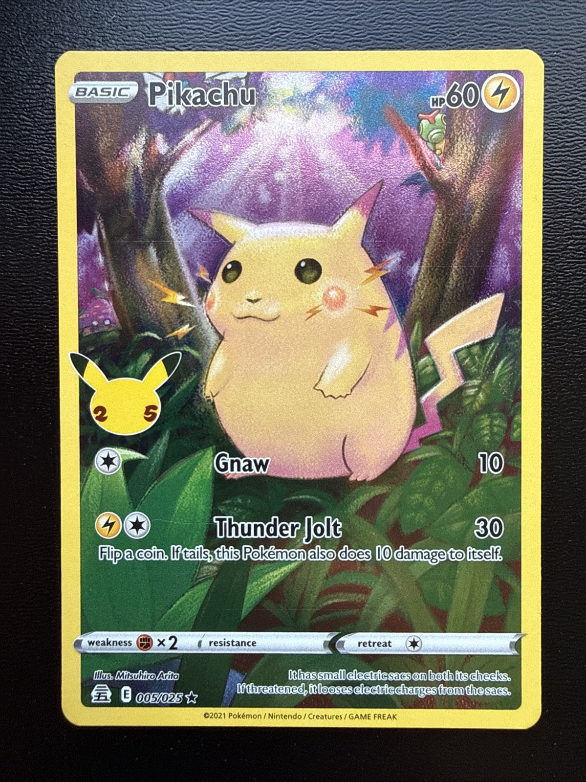 Pikachu 005/025 Celebrations Holo Full Art 25th Anniversary