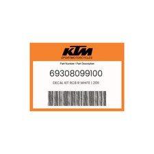 KTM Genuine Decal Kit Rc8 R White | 2011 - 69...