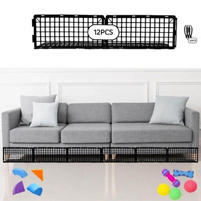 BeeStorix 12Pcs Under Couch Blockers for Pets, Adjustable Plastic Under Bed B...