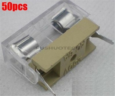 50Pcs Panel Mount Pcb Fuse Holder Case W Cover 5X20MM Ic New vo #iw