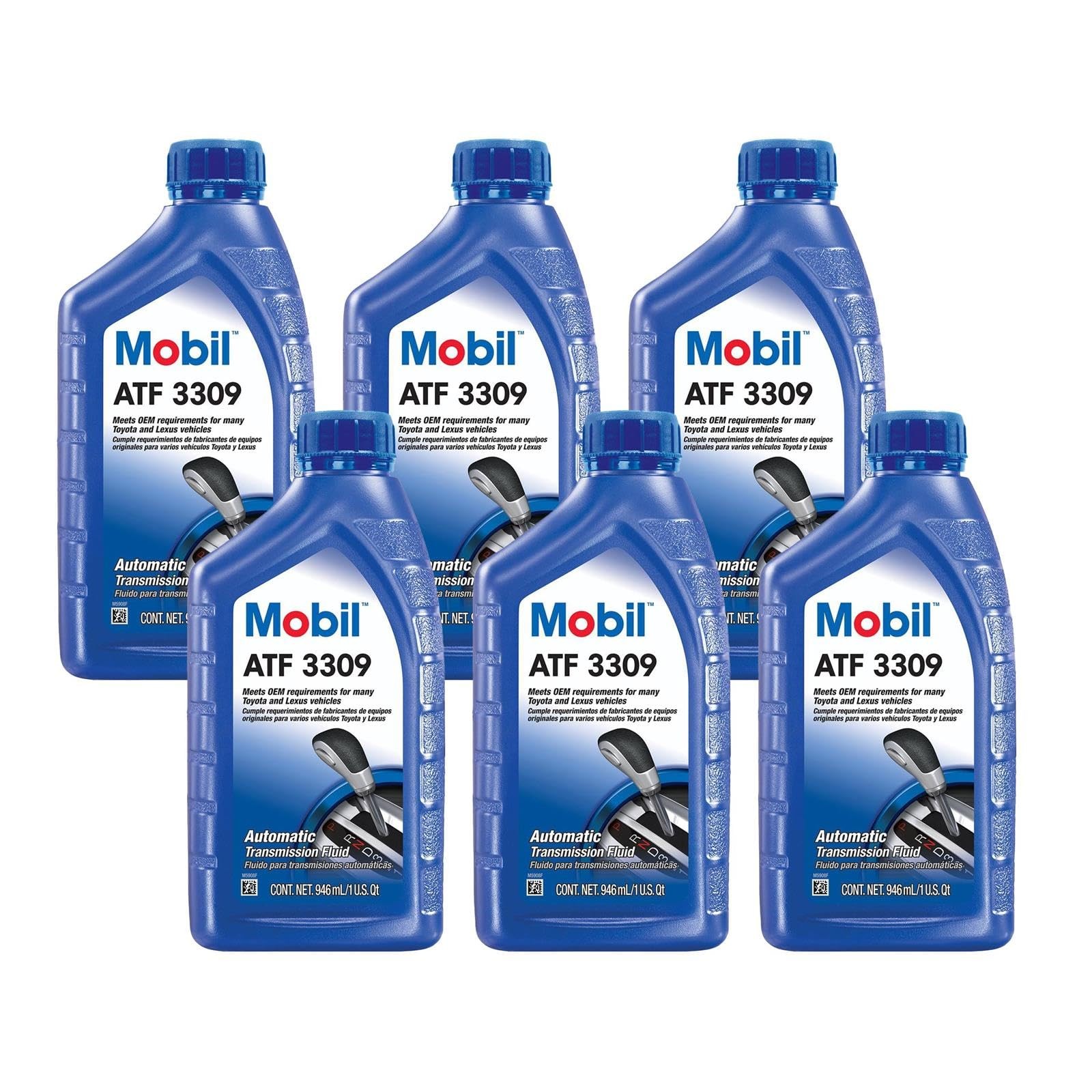 Mobil 3309 Automatic Transmission Fluid 1 Quart Pack of 6 Bottles