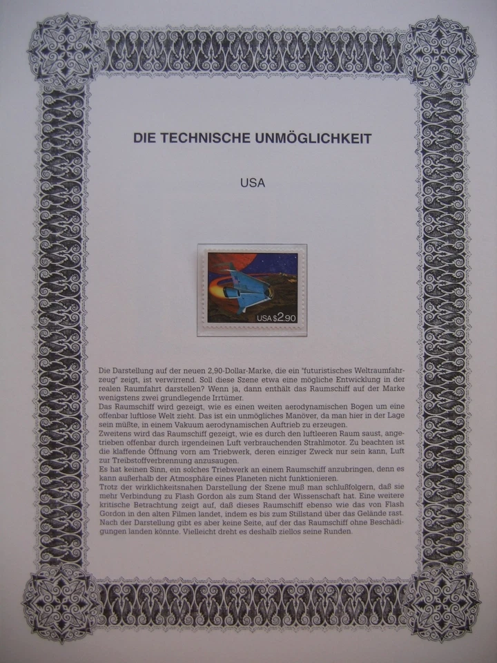 Irrtümer auf Briefmarken / USA 1993 Mi 2375 : Futuristic Space Shuttle 2,90 $ - Bild 1 von 1