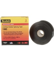 6 rolls of black Scotch  Linerless Rubber Splicing Tape 130C, 1-1/2 in x 30 ft