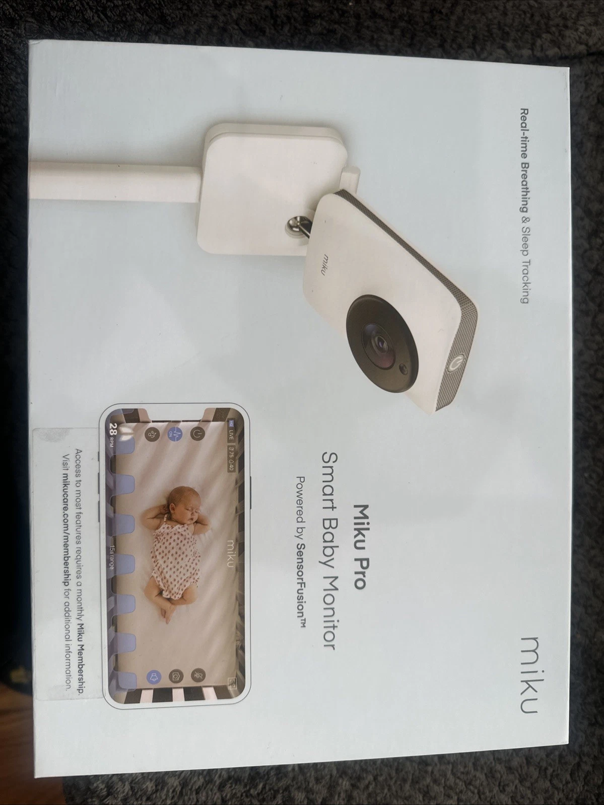 Miku Pro (Upgraded) Smart Baby Monitor Camera & Wall Mount, Real Time Breathing