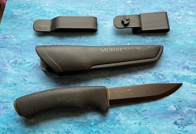 Morakniv Knife - Black Carbon Steel, Plastic Sheath w/ Belt Loops