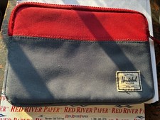 Herschel Zippered Case - 8.5 inches by 5.5 inches - Blue and Red