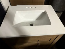 Brand New Oak Color Bathroom Vanity w/ Square Top Mount Sink 24'W 19'D 34' Tall