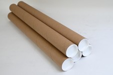 Partners Brand Mailing Tubes with Caps, 2-Inch x 24-Inch, Kraft, 6/Case