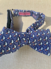 Vineyard Vines / Sailboat Patterned Blue Bow Tie for Kids Adjustable