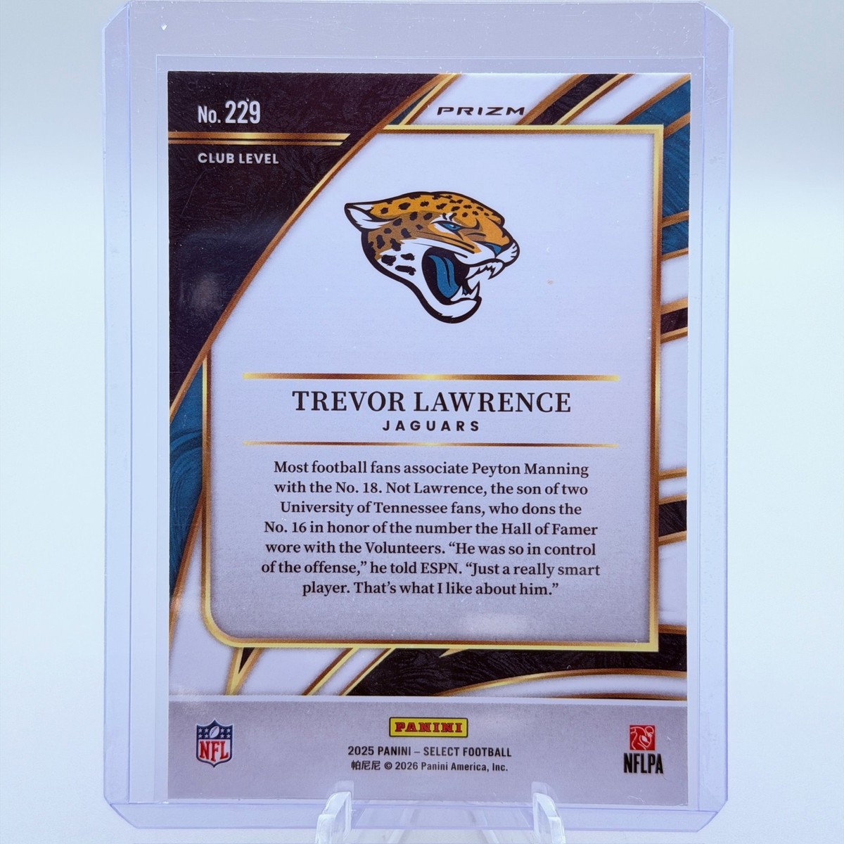 2025 Panini Select #229 Trevor Lawrence Green and Yellow Prizm