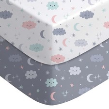 Pack and Play Sheets Fitted, Mini Crib Sheets 2-Pack for Pack N Play Mattress...