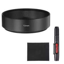 Lens Hood Shade, 72mm Mid-focus Screw-in Metal Camera Cap Shade